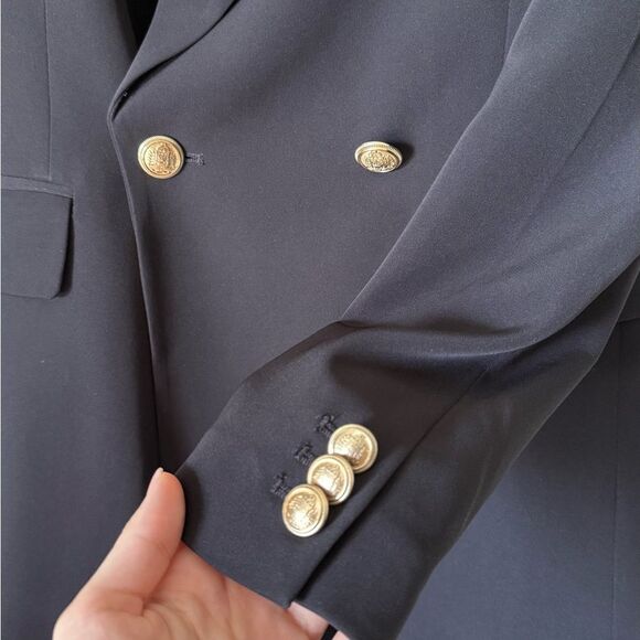 H&M Double Breasted Navy Blazer Jacket Size XS - Picture 8 of 9